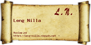Leng Nilla névjegykártya